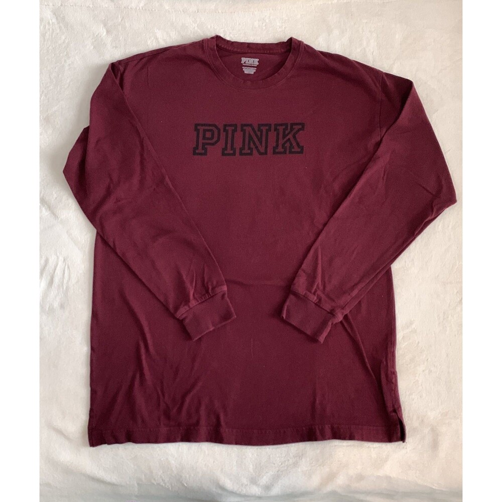 NWOT! PINK Long Sleeve shirt size XS- Burgundy